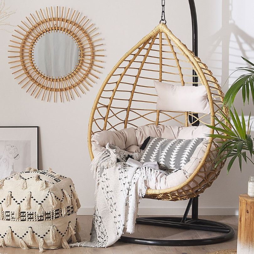 Fotel wiszący deluxe ze stojakiem - Premium bawełna
