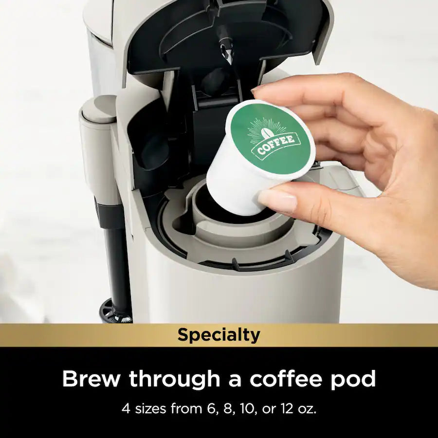 Ninja - Pods & Grounds Specialty Single-Serve Iced Coffee Maker, K-Cup Pod Compatible with Foldaway Milk Frother