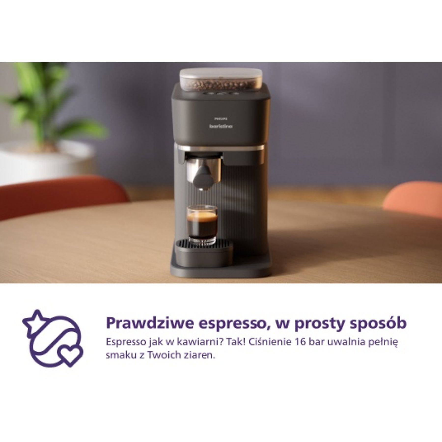 Philips Ekspres do kawy Baristina - Portafilter Drewno Jesionowe
