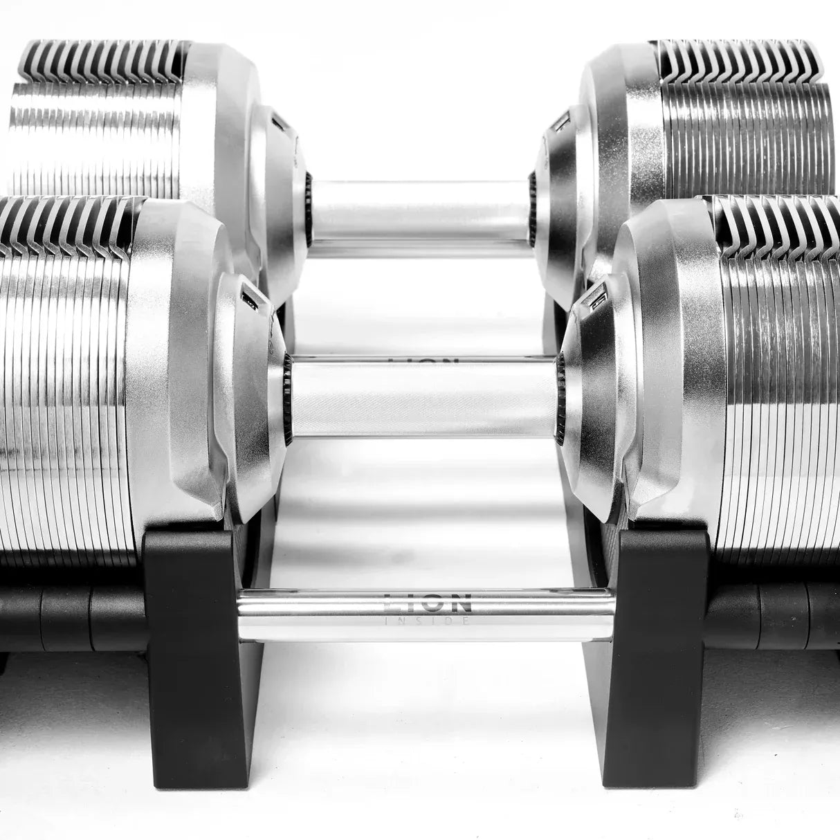 Zestaw 2 regulowanych hantli + regulowana szyna